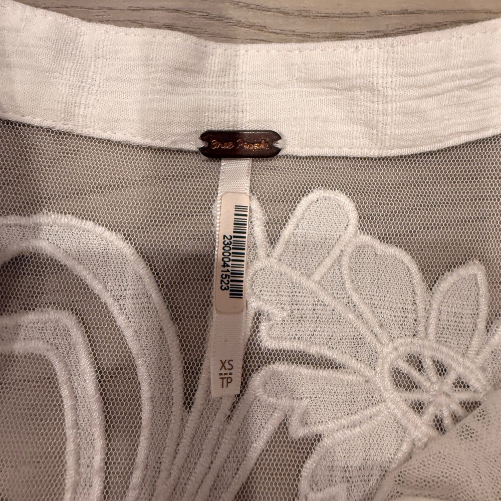 Free People White Sheer Embroidered Blouse - Picture 4 of 4